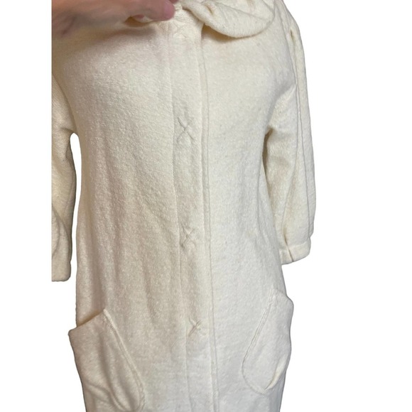 Semantiks Womens Snap Button Sweater Duster 3/4 Sleeve Pockets Size XS Cream - Picture 8 of 13
